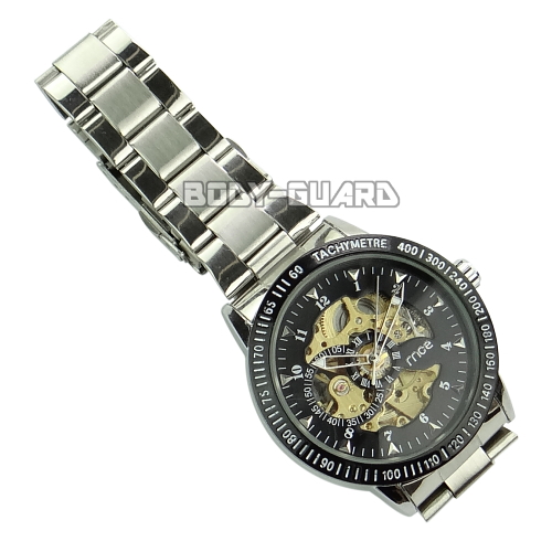 MCE 自動巻き 黒金腕時計 TACHYMETRE