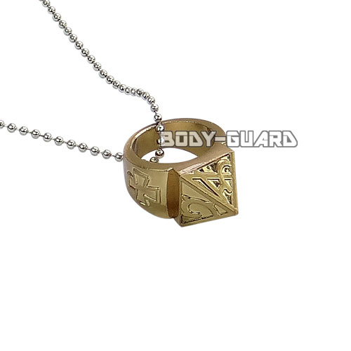 リングネックレス　ナックル型　ピラミッド　ゴールド▲